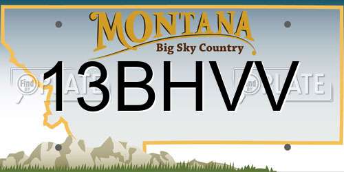13BHVV Montana License Plate