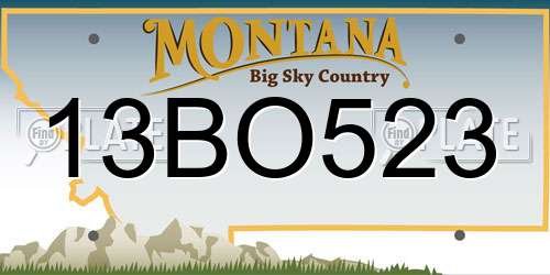 13BO523 Montana License Plate