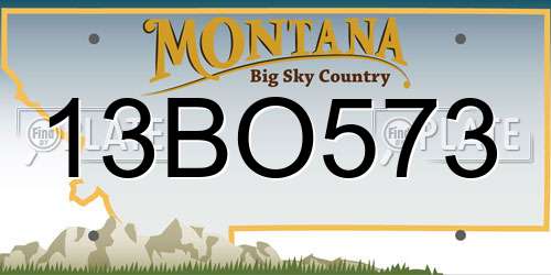 13BO573 Montana License Plate