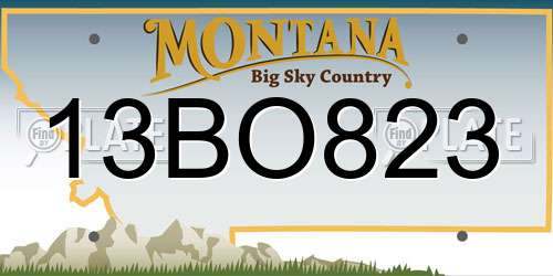 13BO823 Montana License Plate