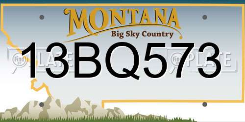 13BQ573 Montana License Plate