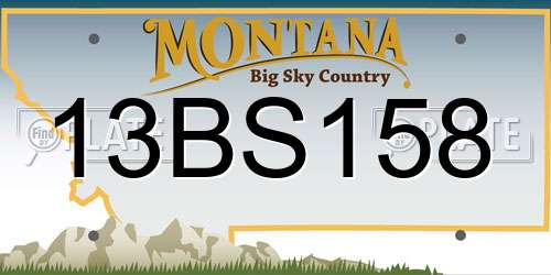 13BS158 Montana License Plate