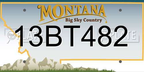 13BT482 Montana License Plate