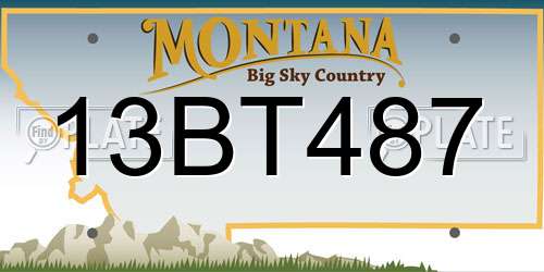13BT487 Montana License Plate