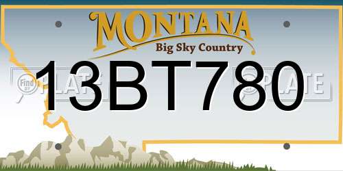 13BT780 Montana License Plate