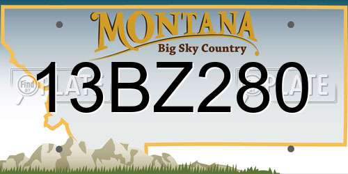 13BZ280 Montana License Plate