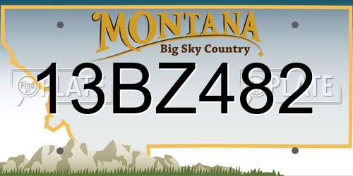 13BZ482 Montana License Plate