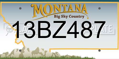 13BZ487 Montana License Plate