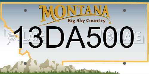 13DA500 Montana License Plate