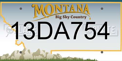 13DA754 Montana License Plate