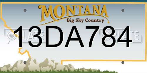 13DA784 Montana License Plate
