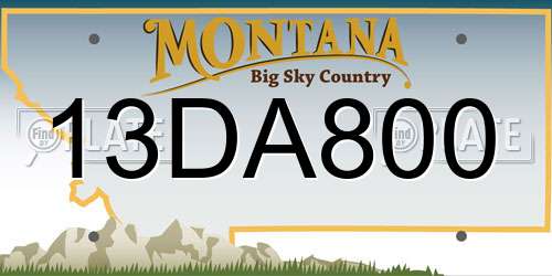 13DA800 Montana License Plate
