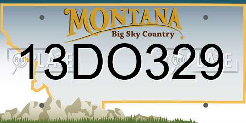 13DO329 Montana License Plate