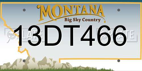 13DT466 Montana License Plate