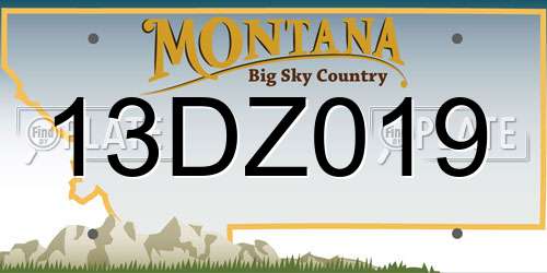 13DZ019 Montana License Plate