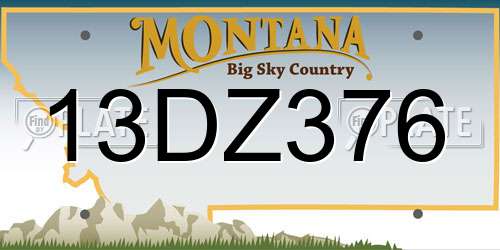 13DZ376 Montana License Plate