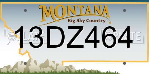 13DZ464 Montana License Plate