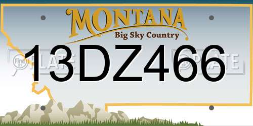 13DZ466 Montana License Plate