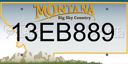13EB889 Montana License Plate