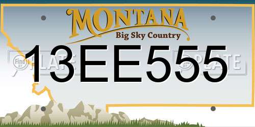 13EE555 Montana License Plate
