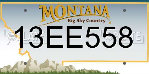 13EE558 Montana License Plate