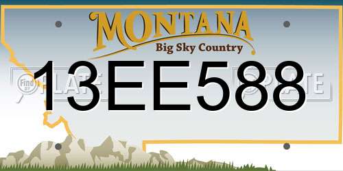 13EE588 Montana License Plate