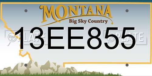 13EE855 Montana License Plate