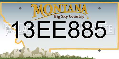 13EE885 Montana License Plate