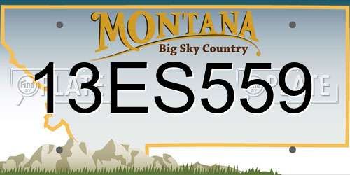 13ES559 Montana License Plate