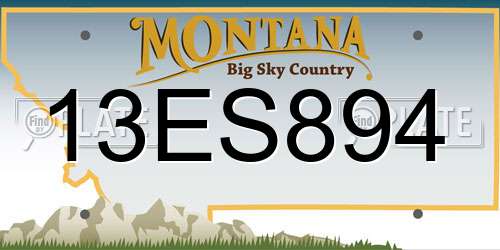 13ES894 Montana License Plate