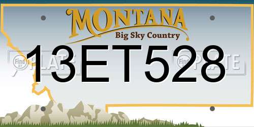 13ET528 Montana License Plate