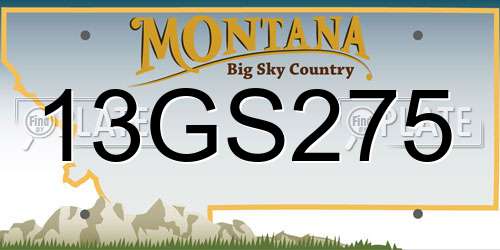 13GS275 Montana License Plate