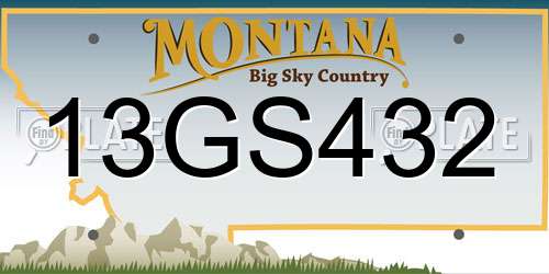 13GS432 Montana License Plate
