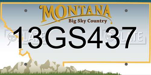 13GS437 Montana License Plate
