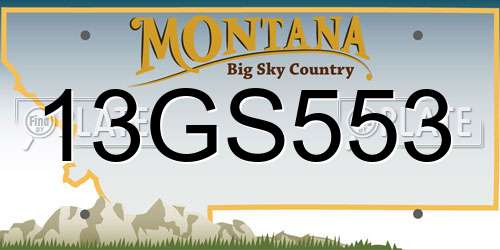 13GS553 Montana License Plate