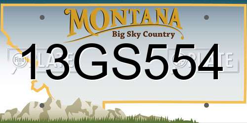13GS554 Montana License Plate