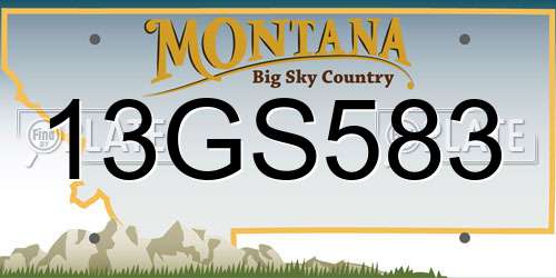 13GS583 Montana License Plate