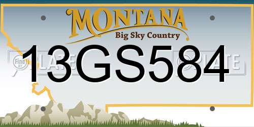 13GS584 Montana License Plate