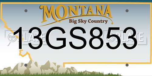 13GS853 Montana License Plate