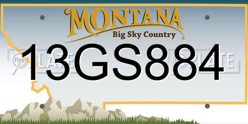 13GS884 Montana License Plate