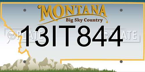 13IT844 Montana License Plate