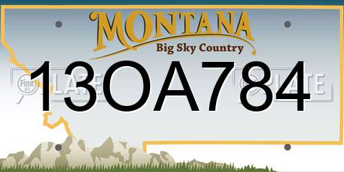 13OA784 Montana License Plate