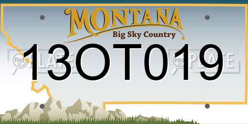 13OT019 Montana License Plate