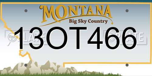 13OT466 Montana License Plate