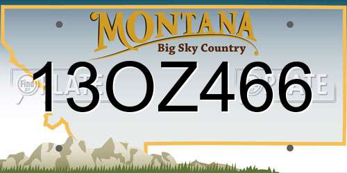 13OZ466 Montana License Plate
