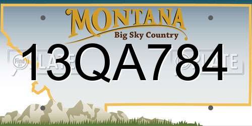 13QA784 Montana License Plate