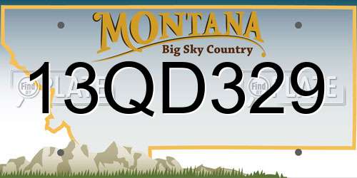13QD329 Montana License Plate