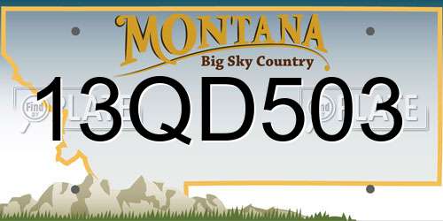 13QD503 Montana License Plate