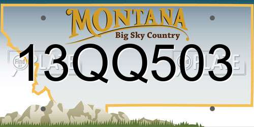 13QQ503 Montana License Plate