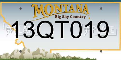 13QT019 Montana License Plate
